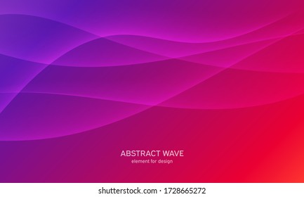 Abstract wave element for design. Pink. Digital frequency track equalizer. Stylized line art background. Colorful shiny wave with lines created using blend tool. Curved wavy line, smooth stripe Vector