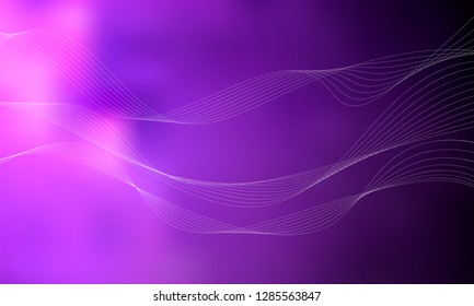 Abstract wave element for design. Purple. Digital frequency track equalizer. Stylized line art background. Colorful shiny wave with lines created using blend tool.Curved wavy line smooth stripe Vector