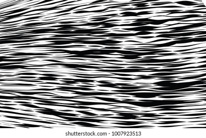 Abstract Wave Element for Design, Stylized Line Art Background,  Curved Wavy Line, Smooth Wave Stripe Background, Black and White Wave Stripe Optical Abstract Design, Vector Background, Curved Lines