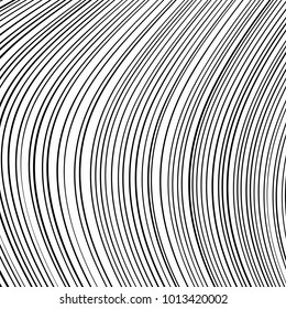 Abstract Wave Element for Design, Stylized Line Art Background,  Curved Wavy Line, Smooth Wave Stripe Background, Black and White Wave Stripe Optical Abstract Design, Vector Background, Curved Lines