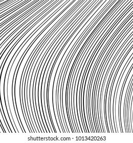 Abstract Wave Element for Design, Stylized Line Art Background,  Curved Wavy Line, Smooth Wave Stripe Background, Black and White Wave Stripe Optical Abstract Design, Vector Background, Curved Lines