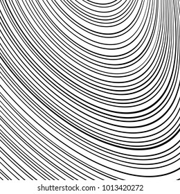 Abstract Wave Element for Design, Stylized Line Art Background,  Curved Wavy Line, Smooth Wave Stripe Background, Black and White Wave Stripe Optical Abstract Design, Vector Background, Curved Lines