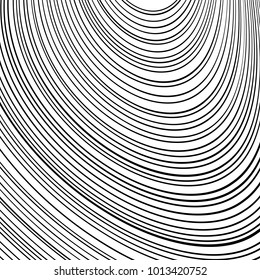 Abstract Wave Element for Design, Stylized Line Art Background,  Curved Wavy Line, Smooth Wave Stripe Background, Black and White Wave Stripe Optical Abstract Design, Vector Background, Curved Lines