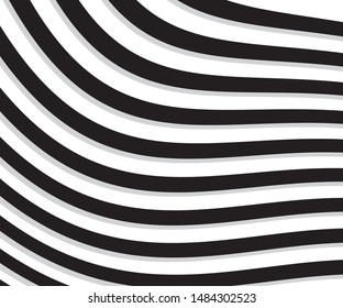 Abstract wave element for design. Stylized line art background. Vector illustration. Wave with colorful lines. Curved wavy line, smooth stripe