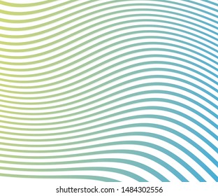 Abstract wave element for design. Stylized line art background. Vector illustration. Wave with colorful lines. Curved wavy line, smooth stripe