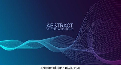 Abstract wave element for design. Stylized line art background. Digital frequency track equalizer. Abstract colorful lines vector background. Stylish color background illustration