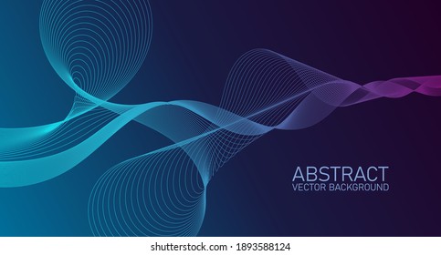 Abstract wave element for design. Stylized line art background. Digital frequency track equalizer. Abstract colorful lines vector background. Stylish color background illustration