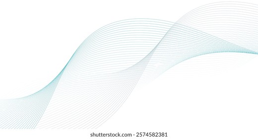 Abstract wave element for design. Stylized line art background. Digital frequency track equalizer. Vector illustration. Wave with lines created using blend tool.