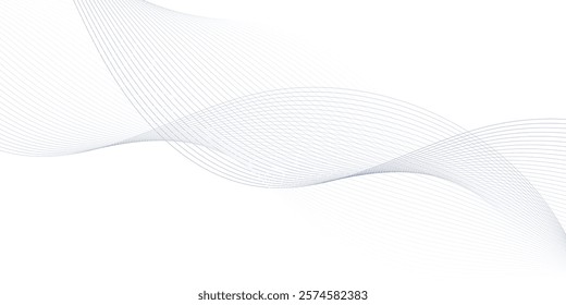 Abstract wave element for design. Stylized line art background. Digital frequency track equalizer. Vector illustration. Wave with lines created using blend tool.