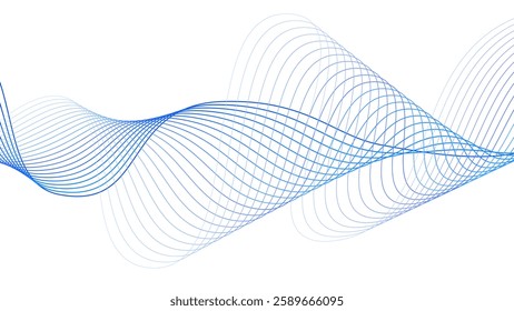 Abstract wave element design stylized line art background vector illustration. Digital frequency track equalizer. movement