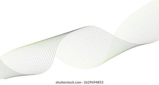 Abstract wave element for design, Stylized line art background, Vector illustration, Wave with lines created using blend tool, Digital frequency track equalizer.