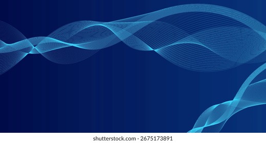 Elemento de onda abstrato para projeto. Plano de fundo da arte em linha estilizada. Equalizador de faixa de frequência digital. Fundo de vetor de linhas coloridas abstratas. Ilustração com estilo de fundo colorido

