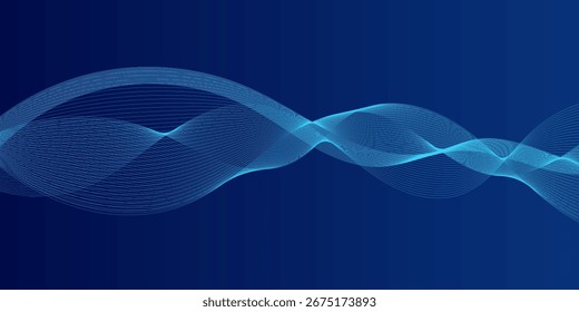 Elemento de onda abstrato para projeto. Plano de fundo da arte em linha estilizada. Equalizador de faixa de frequência digital. Fundo de vetor de linhas coloridas abstratas. Ilustração com estilo de fundo colorido

