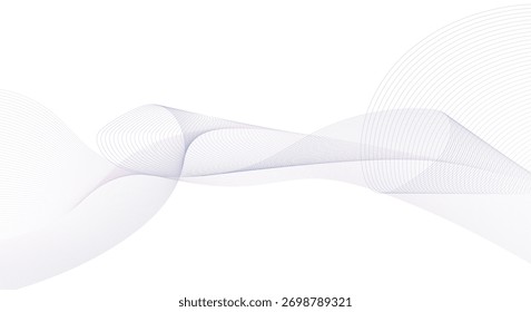 Abstract wave element for design. Stylized line art background. Vector 
