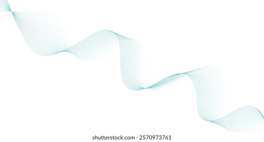 Abstract wave element for design. Vector illustration. Wave with lines created using blend tool. Digital frequency track equalizer. Stylized line art background. 
