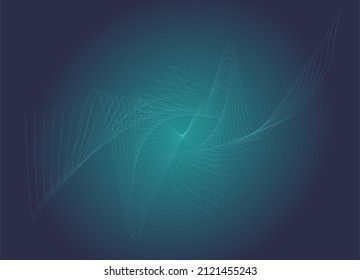 Abstract wave element for design.blue drack. Stylized line art background. Colorful shiny wave with lines created using blend tool. Curved wavy line, smooth stripe Vector