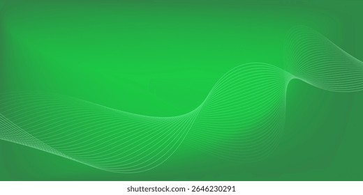 Elemento de onda abstrata para design.Green. Equalizador de faixa de frequência digital. Plano de fundo da arte em linha estilizada. Onda brilhante colorida com linhas criadas usando a ferramenta de mistura. Linha ondulada curva