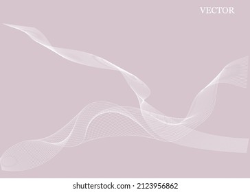 Abstract wave element for design.Stylized line art background.Vector illustration.Design element for wedding invitation,greeting card,for brochure,website,flyer design.
