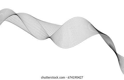 Abstract wave element with dots for design. Digital frequency track equalizer. Stylized line art background. Vector