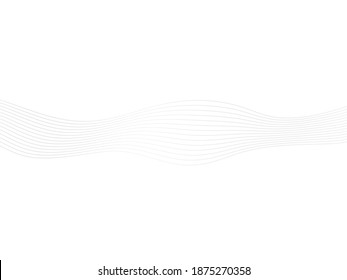 Abstract wave element line art vector illustration isolated on white background. Smooth stripe or curved wavy line.