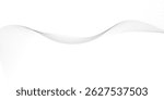 abstract wave element for line design, dynamic sound wave isolated on white background, abstract grey and white technology blend smooth wave lines.