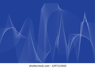 Abstract wave element on blue background, vector, illustration. 
