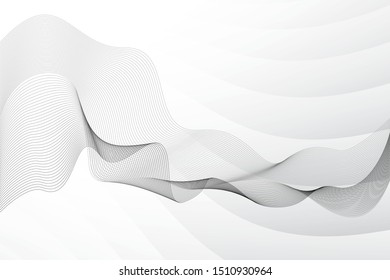 Abstract wave element on gray background, vector, illustration. 