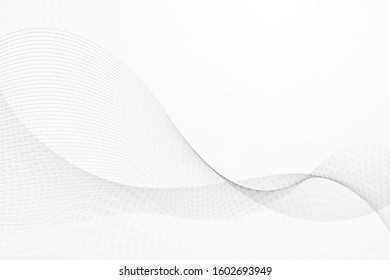 Abstract wave element on gray  background with halftone effect, vector, illustration. 