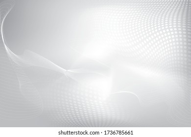 Elemento de onda abstracta sobre fondo gris con efecto de semitono, vector, ilustración. 