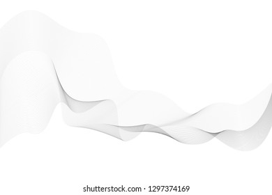 Abstract wave element on white background, vector, illustration. 