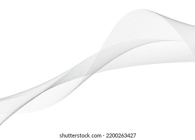 Abstract wave element on white background, modern stripes design. Vector illustration. 