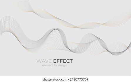 Abstract wave element vector for design template white background. Suitable for background presentation material