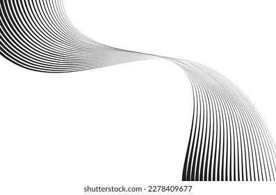 Abstract wave element. Vector Line Art Waves. Stylized line art background. Abstract wave line design. 
