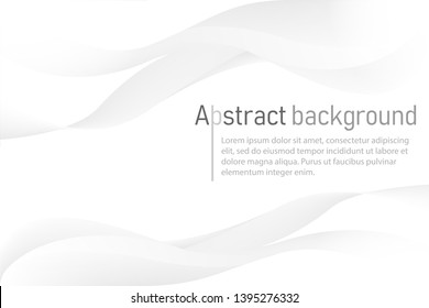 Abstract wave element white and gray gradient color background.Vector Illustration.