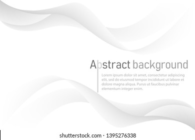 Abstract wave element white and gray gradient color background.Vector Illustration.