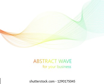 Abstract wave element for your business. Digital frequency track equalizer. Stylized line art background. Vector illustration. Curved wave blend tool.