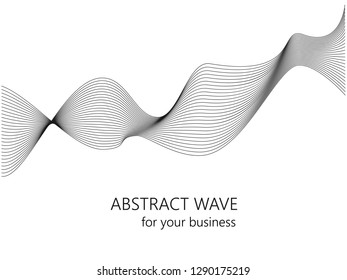 Abstract wave element for your business. Digital frequency track equalizer. Stylized line art background. Vector illustration. Curved wave blend tool.