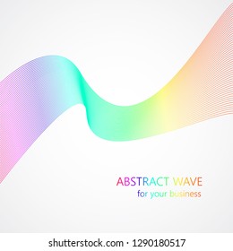 Abstract wave element for your business. Digital frequency track equalizer. Stylized line art background. Vector illustration. Curved wave blend tool.