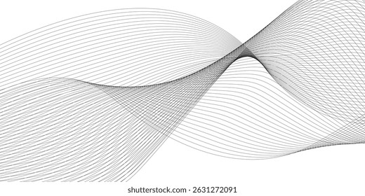 Abstract wave elements. Seamless wave pattern. Wavy curve line art striped graphic template. wavy horizontal lines. Vector border design element