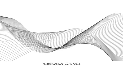 Abstract wave elements. Seamless wave pattern. Wavy curve line art striped graphic template. wavy horizontal lines. Vector border design element