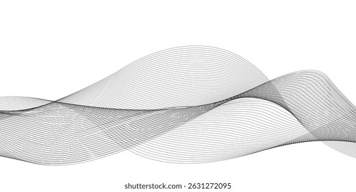 Abstract wave elements. Seamless wave pattern. Wavy curve line art striped graphic template. wavy horizontal lines. Vector border design element