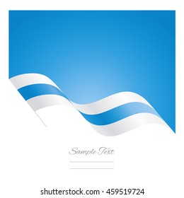 Abstract wave flag ribbon vector light blue background