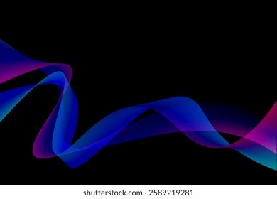 abstract wave flow background with dark background