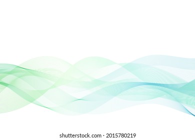 Línea de flujo de onda abstracta aislada en fondo blanco. Diseño de patrones de fluidos ondulados. Concepto moderno para presentación, banner, fondo. Ilustración vectorial de la oscilación dinámica del gradiente.