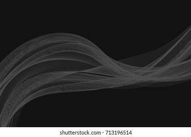 abstract wave flow smoke on dark background.vector and illustration