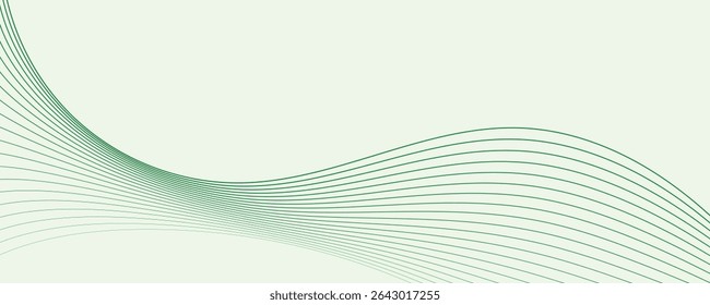 Onda abstrata com linhas verdes em fluxo