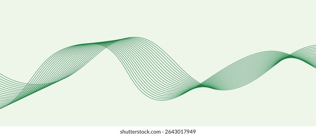 Abstrakte Welle mit fließenden grünen Linien