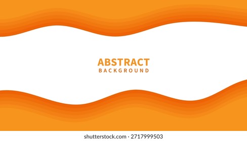 Fondo fluido de la onda abstracta con naranja sobre fondo blanco. Composición de Formas dinámicas. Ilustración vectorial.