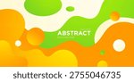 Abstract wave fluid banner background. Orange and green color shapes pattern on bright background concept element design. Eps10 vector