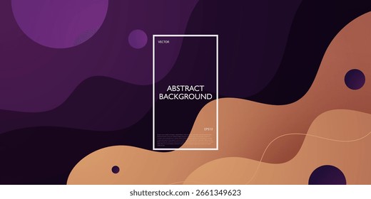 Abstract wave fluid banner background with purple and brown color shapes pattern design. Simple and trendy element background. Eps10 vector